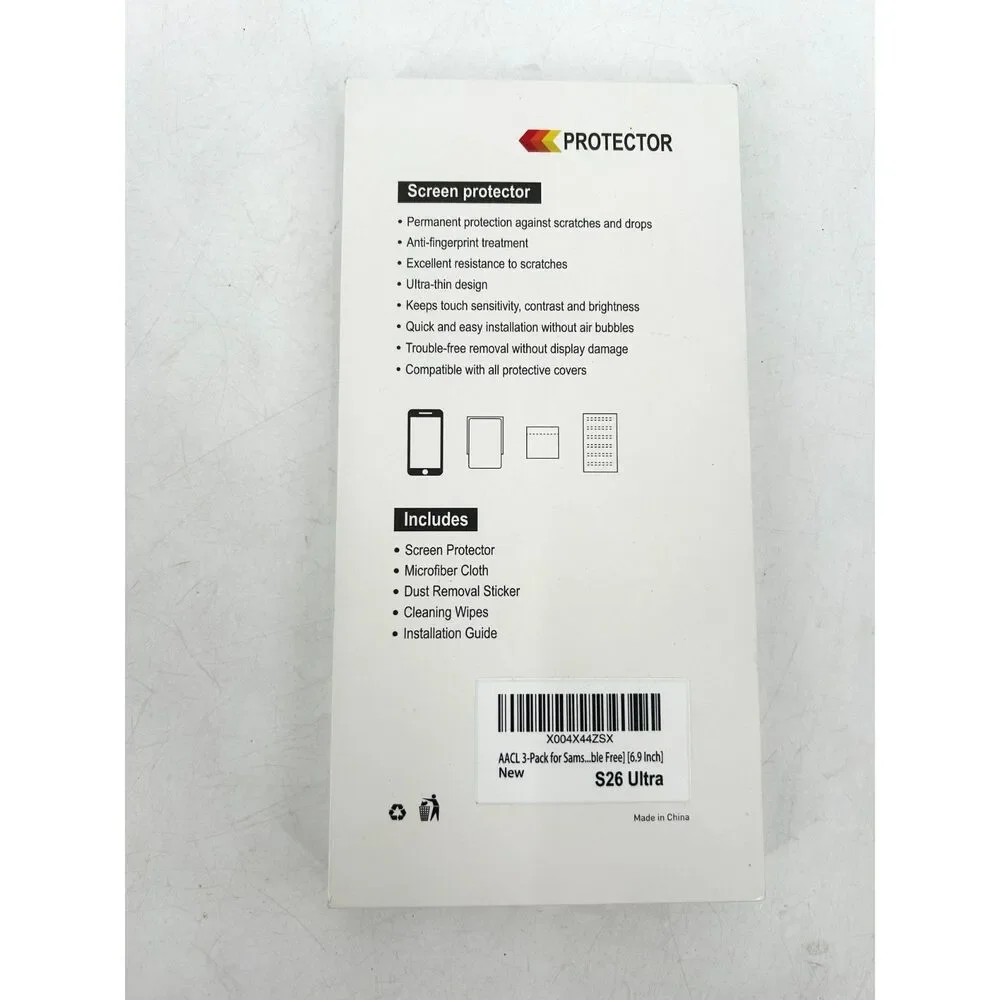 AACL 3-Pack Screen Protector Samsung Galaxy S26 Ultra Tempered Glass 6.9 Inch